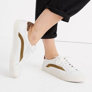 Madewell Sidewalk Low Top Leather Calf Hair Sneakers
